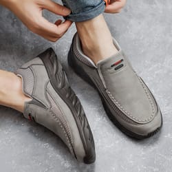 comfortable walking luxury brand men sneakers slip on casual loafers business driving footwear for men