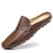 Breathable Casual Leather Slippers For Men Summer Slipon Loafers Comfy Half Shoes 4