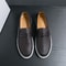 Mens Slip On Loafers Soft Leather Shoes Weave Pattern Sneakers Casual Flats 3