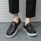 Mens Slip On Loafers Soft Leather Shoes Weave Pattern Sneakers Casual Flats 0