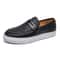 Mens Slip On Loafers Soft Leather Shoes Weave Pattern Sneakers Casual Flats 4