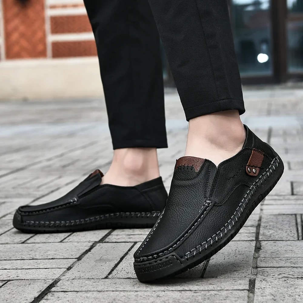 Handmade Design Man Shoes New Soft Loafers Slip On Leather Casual Shoes For Men 2