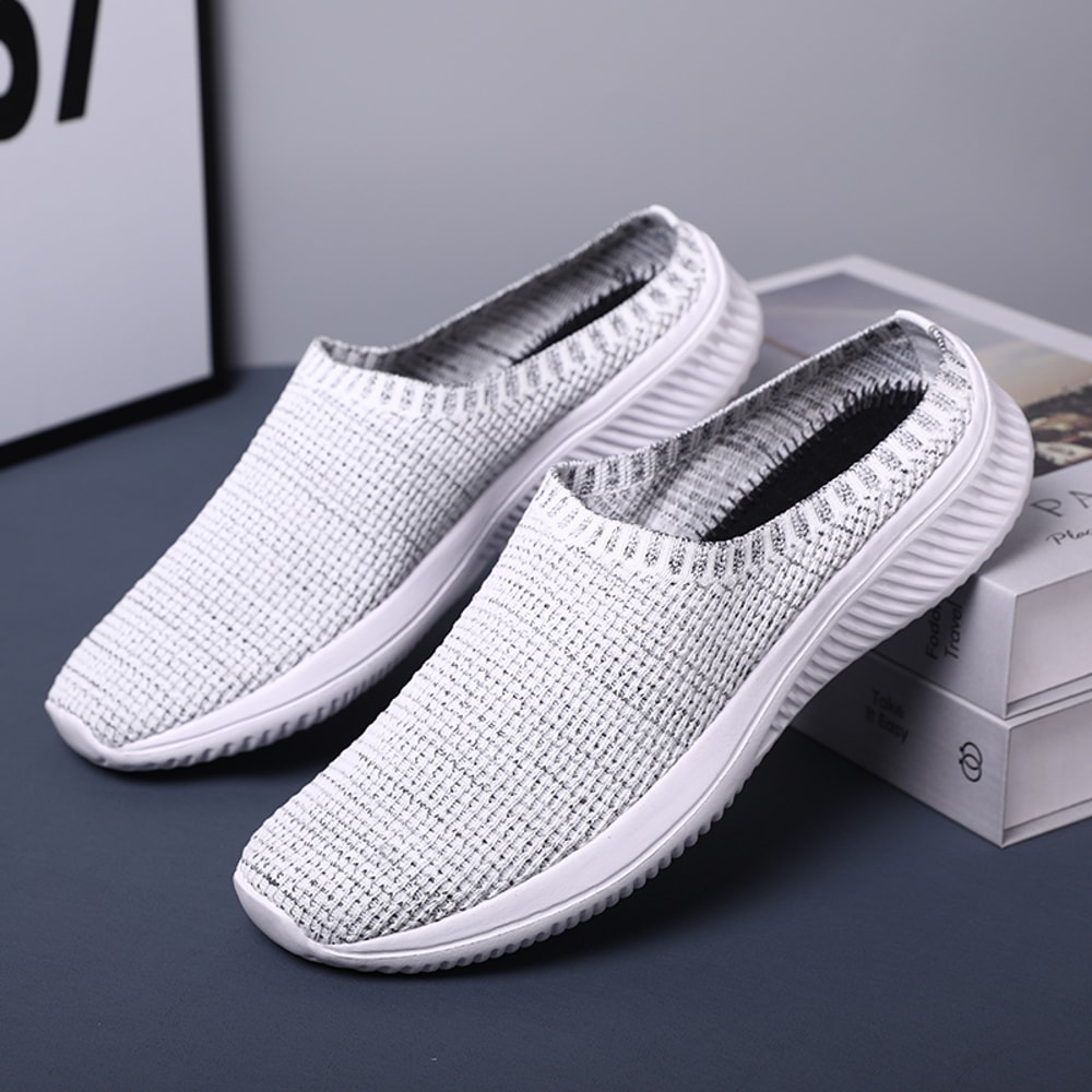 Breathable Summer Mesh Men Casual Shoes Comfortable Half Loafers Outdoor Indoor Slippers For Women 4