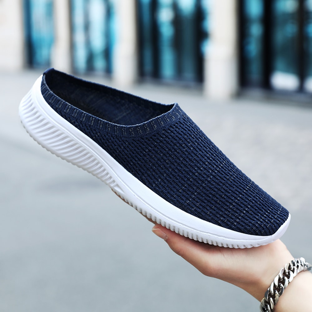 Breathable Summer Mesh Men Casual Shoes Comfortable Half Loafers Outdoor Indoor Slippers For Women 8