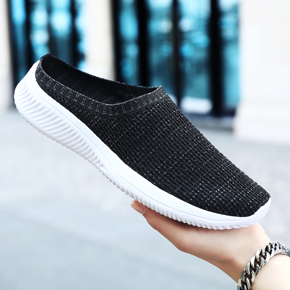 Breathable Summer Mesh Men Casual Shoes Comfortable Half Loafers Outdoor Indoor Slippers For Women 6