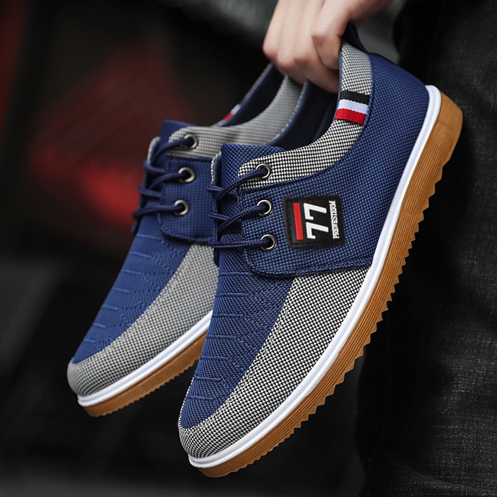 Vulcanized Work Loafers Mens Casual Shoes Lightweight Canvas Sports Shoes 4