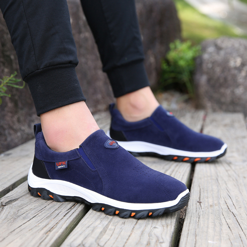 Outdoor Walking Shoes Loafers New Casual Shoes Men Sneakers Autumn Slip On Suede Leather Male Footw 4