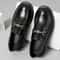 Men's Penny Loafers, Slip-On Business Shoes, Fashion Classic Thick Sole with Metal Buckle