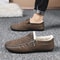 Plush Winter Leather Casual Shoes Comfortable Loafers Lightweight Driving Slipon Shoes For Men Lazy 2