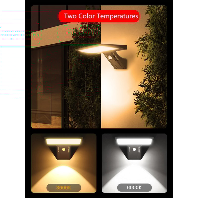 Solar Flood Lights With Motion Sensor Waterproof Wall Lights For Porch Yard Garden Security 4