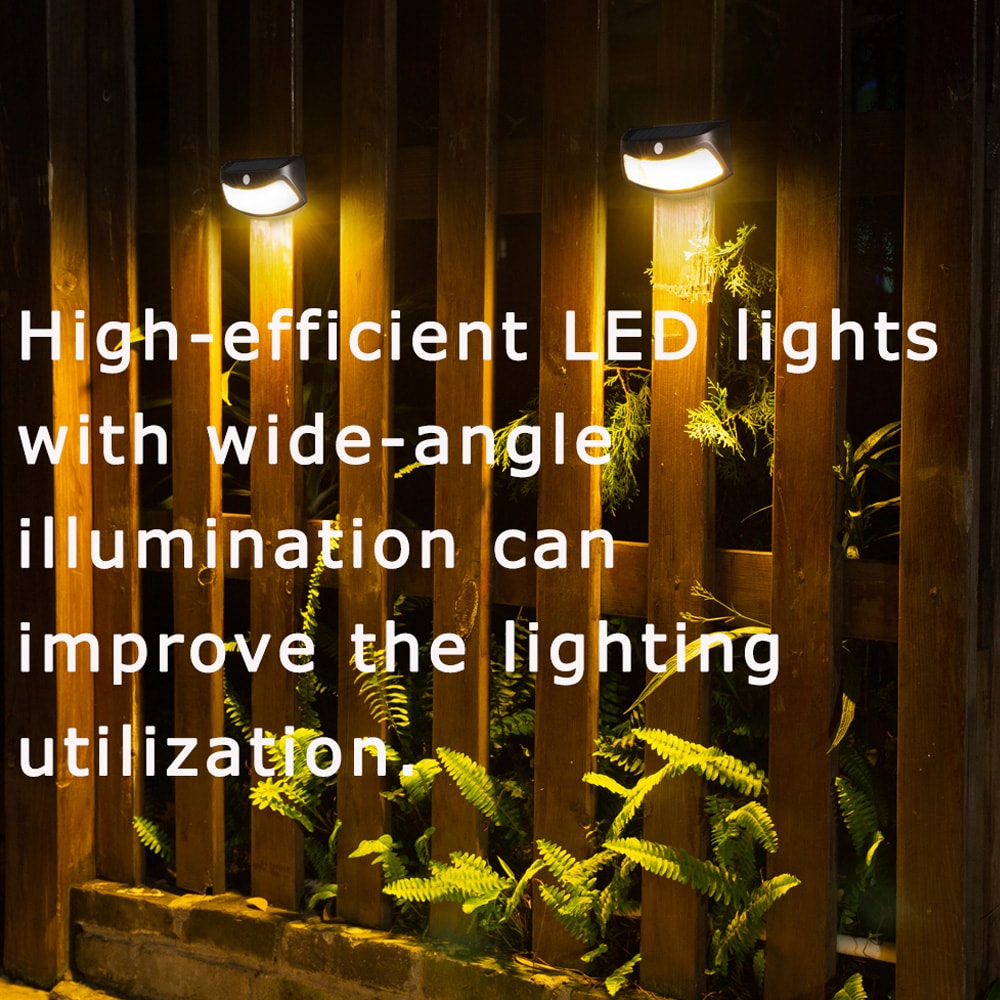 Waterproof Motion Sensor Solar LED Wall Lamp For Outdoor Garden Fence Porch Security Lighting 4