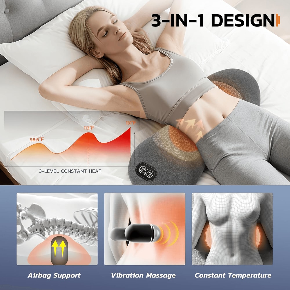 Spinal decompression massager for herniated discs