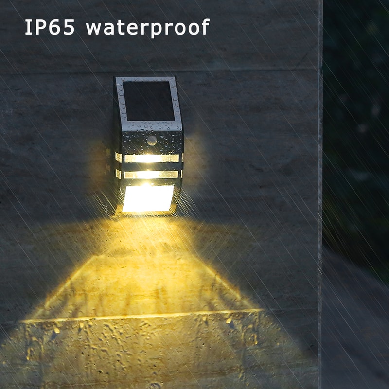 Outdoor LED Wall Lamp with PIR Motion Sensor, Waterproof IP65 Solar Power Lighting for Garden, Fence, and Patio