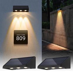waterproof solar wall lamp outdoor garden light for mailbox address house number facades