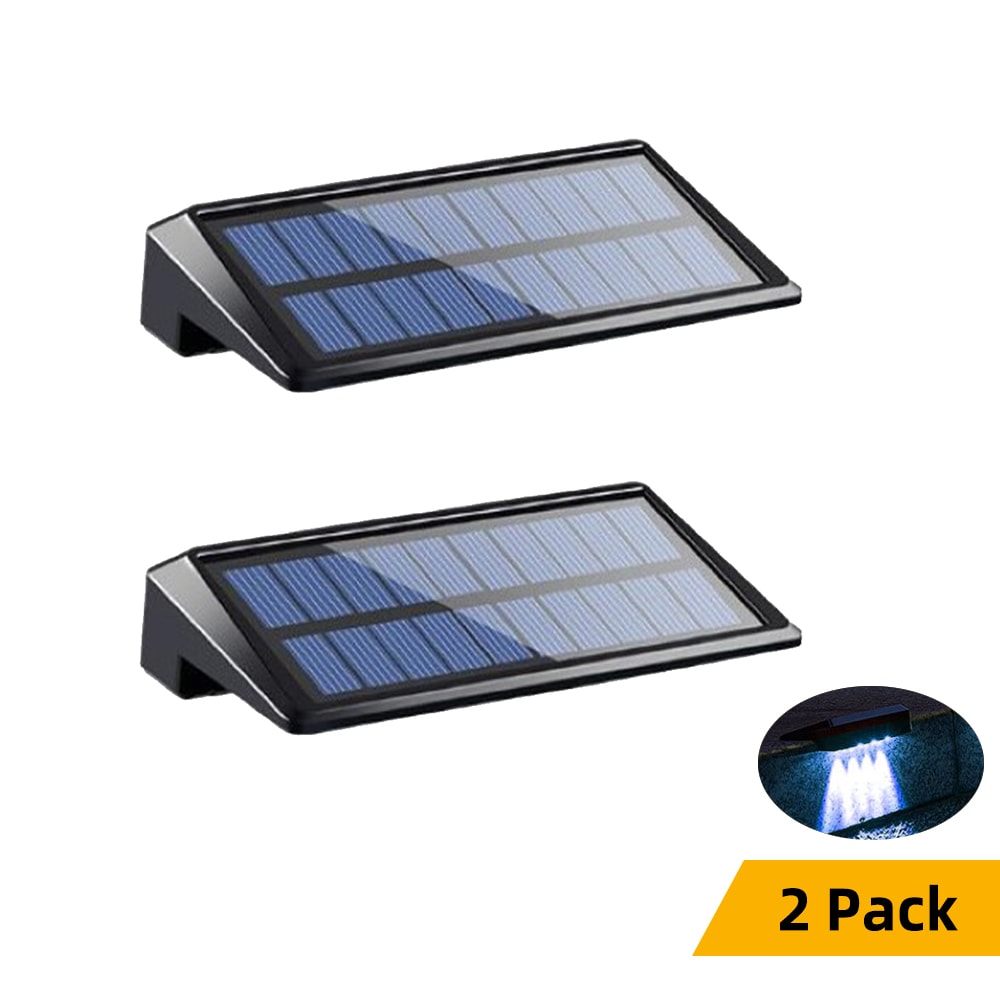 Waterproof Fence Solar Lights, 2 Pack Wall Lights for Deck, Porch, Backyard