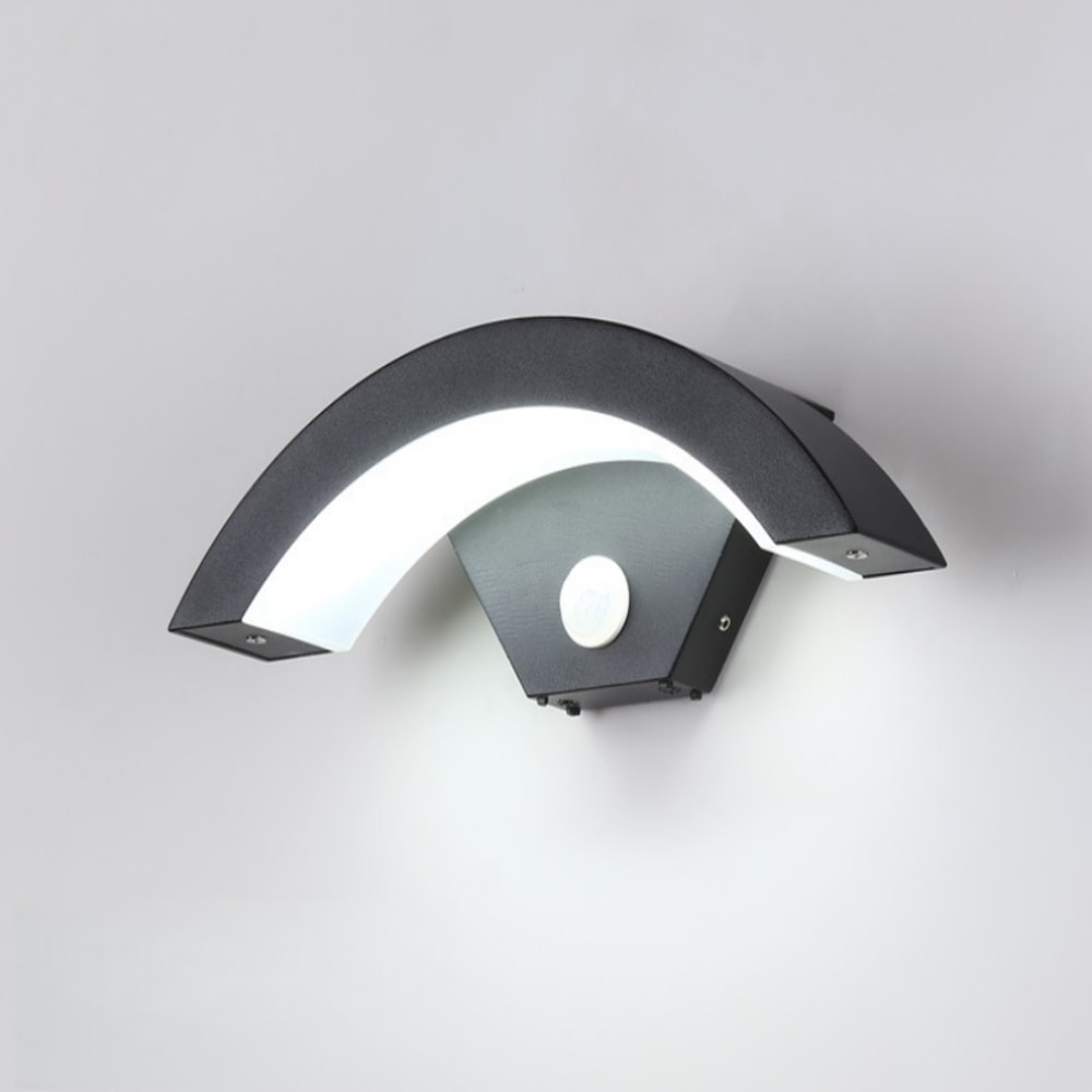 Minimalist Outdoor Wall Lamp Waterproof Infrared Motion Sensor MoonShaped Garden Light For Balcony 5