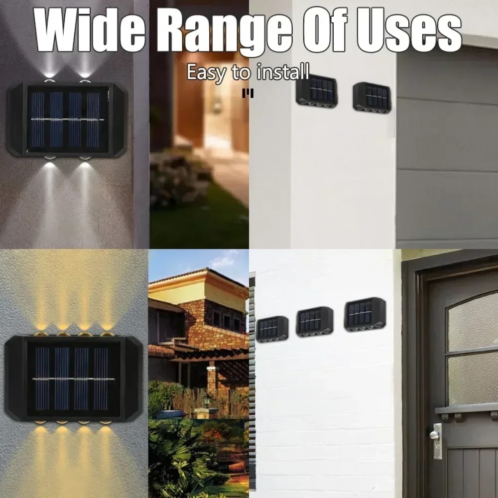Easy Install Solar Wall Light Waterproof LED Safety Light For Outdoor Yard Garden And Street Decor 5