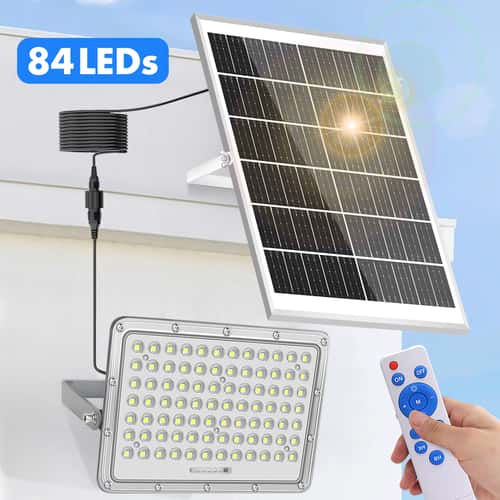 Outdoor LED Flood Light, Solar Street Light Waterproof, Solar Security Light, Light Sensor Solar Parking Lot Lights