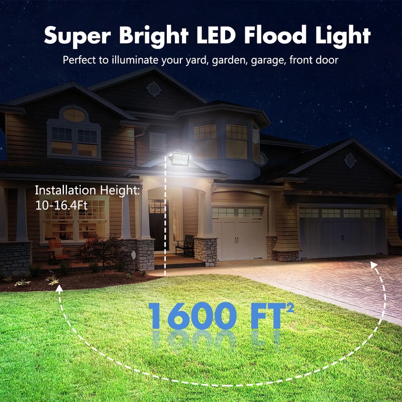 Outdoor LED Flood Light, Solar Street Light Waterproof, Solar Security Light, Light Sensor Solar Parking Lot Lights