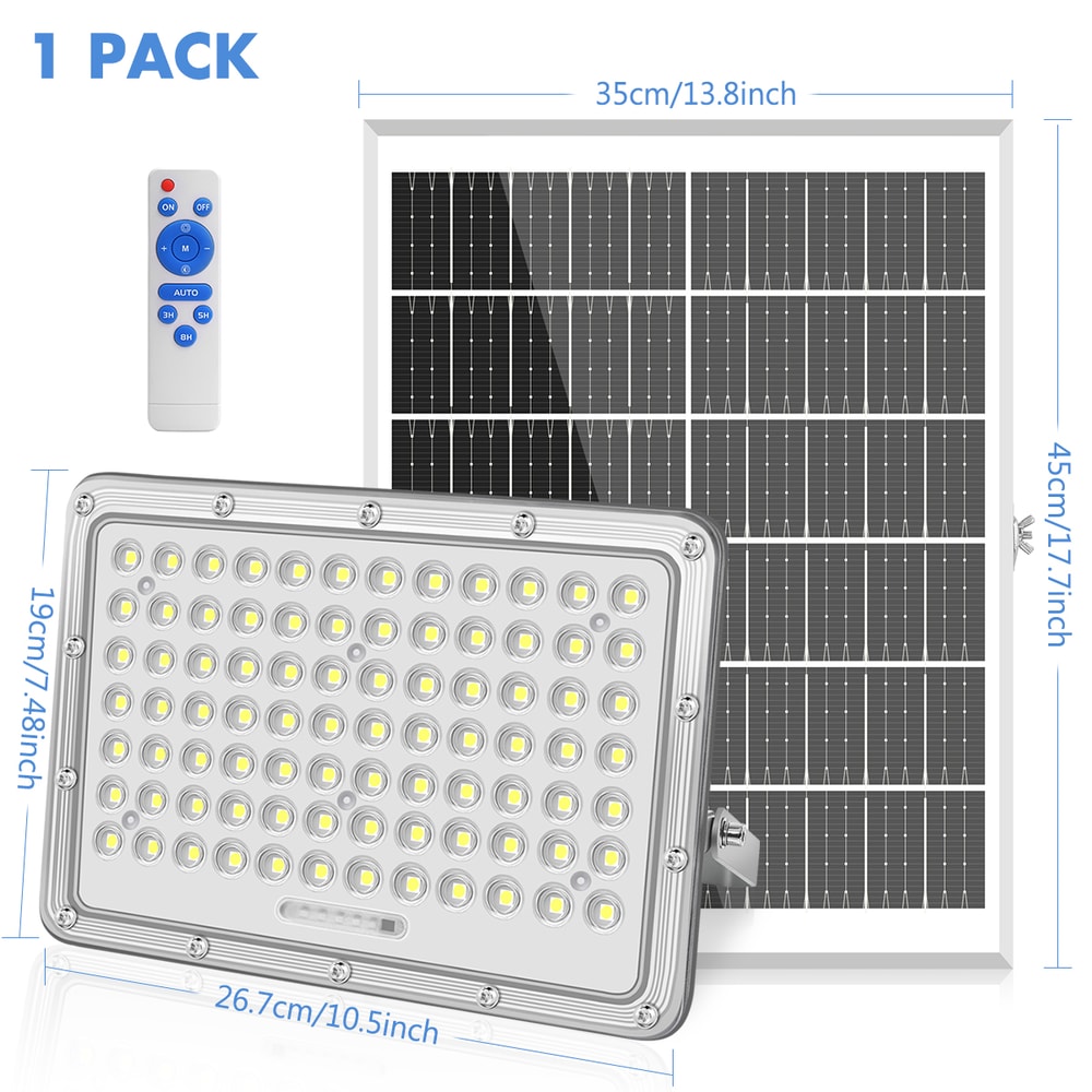 Outdoor LED Flood Light, Solar Street Light Waterproof, Solar Security Light, Light Sensor Solar Parking Lot Lights