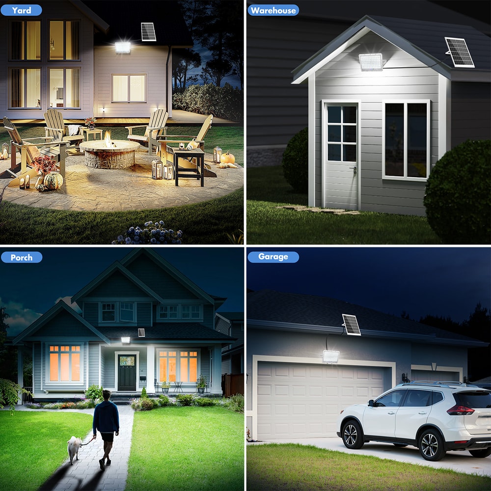 Outdoor LED Flood Light, Solar Street Light Waterproof, Solar Security Light, Light Sensor Solar Parking Lot Lights