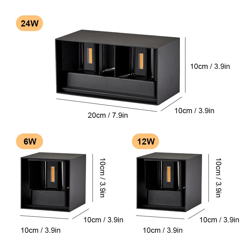 Aluminum LED Wall Lamp Outdoor Porch Garden Lights Waterproof Interior Wall Light 3