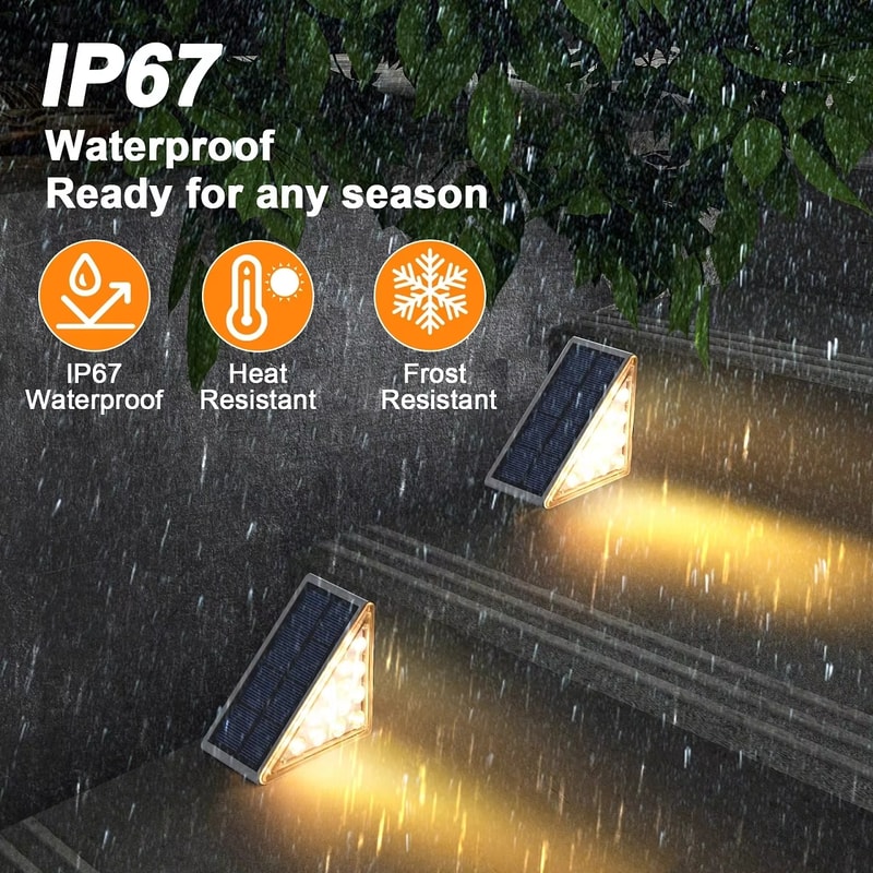 High Brightness Atmosphere Decoration Waterproof LED Step Lights AntiTheft Solar Lights 5