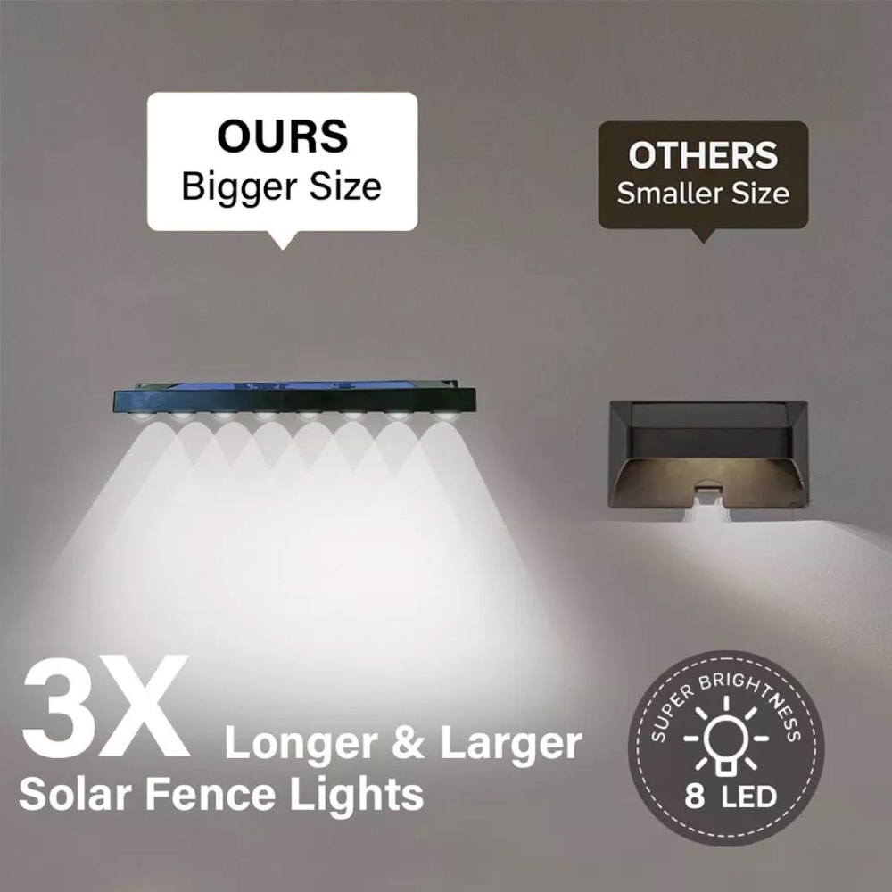 Waterproof Solar Fence Light For Garden Path Terrace Wall Light 4
