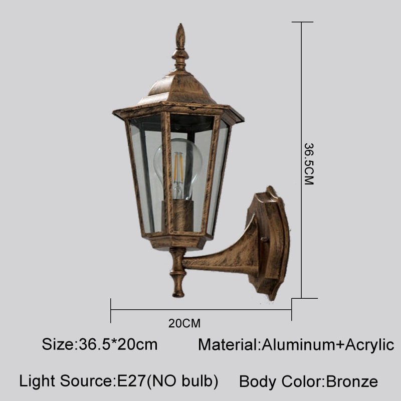 Retro Outdoor Waterproof Lighting Europe Style Wall Lamp For Courtyard Aisel Stairs Residential Bal 6