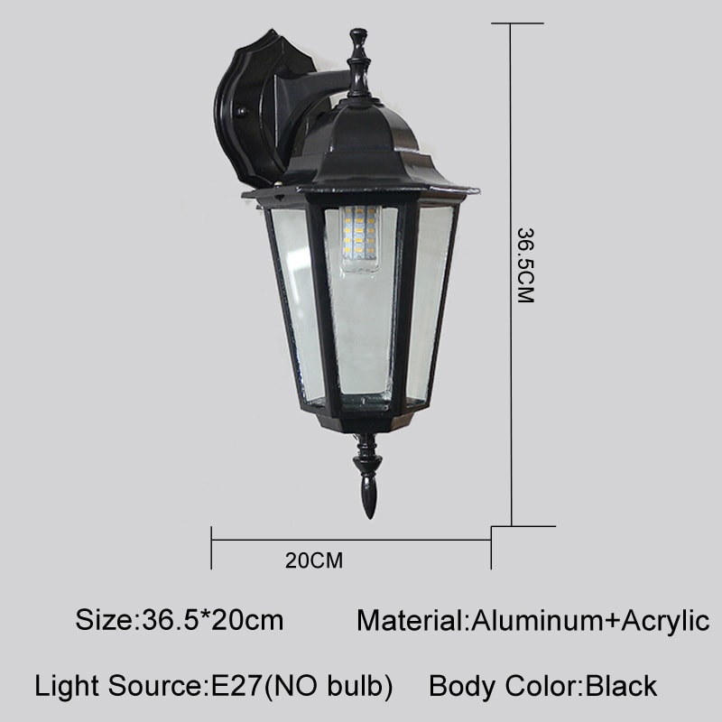 Retro Outdoor Waterproof Lighting Europe Style Wall Lamp For Courtyard Aisel Stairs Residential Bal 8
