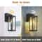 Outdoor Porch Light with Outlet, Dusk to Dawn Wall Mount Exterior Lighting for House, Patio & Garage