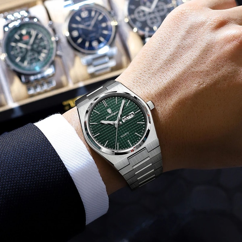 Original Luminous Men's Quartz Watch, Waterproof Stainless Steel, Fashionable Design