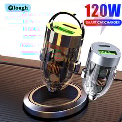 transparent car phone charger adapter for iphone, xiaomi charger rapid, car charger qc3.0 usb type c quick charge