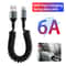 Portable USB Data Cable Fast Charge For Samsung Xiaomi Spring Car Phone Charger Type C 1