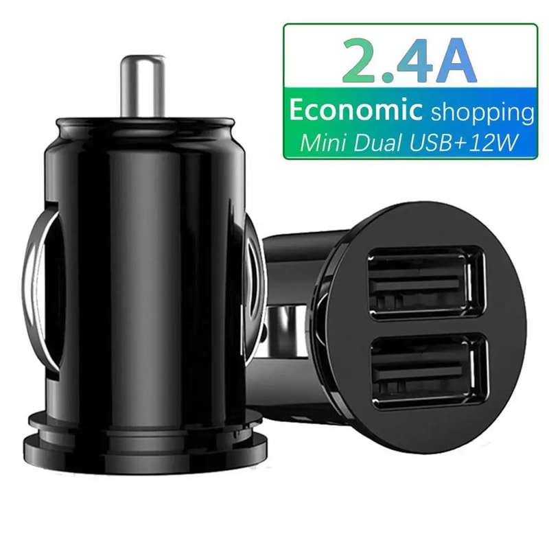 Fast Charging Dual USB Car Charger, 2 Port Cigarette Lighter Adapter, USB Power Adapter For All Smart Phones
