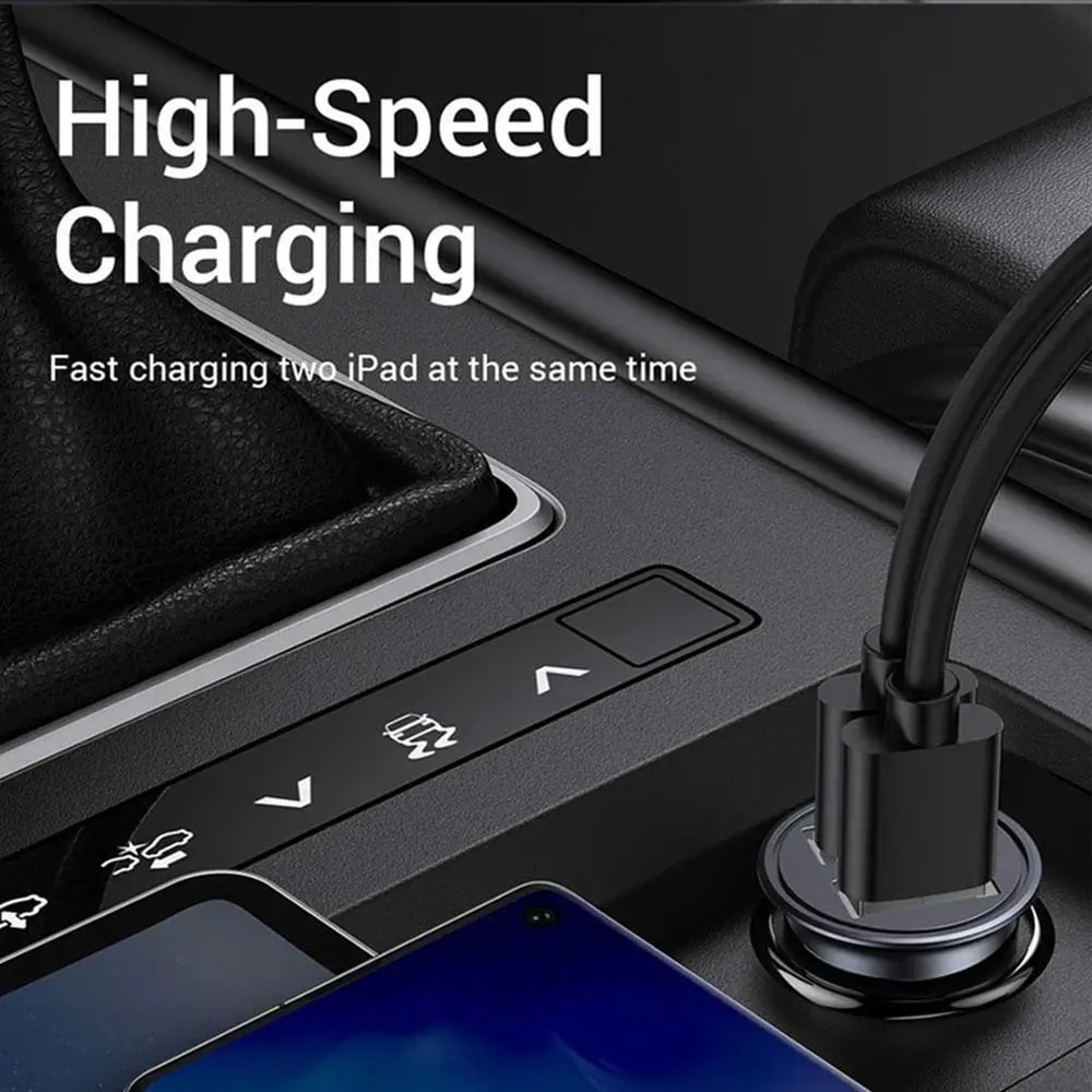 Fast Charging Dual USB Car Charger, 2 Port Cigarette Lighter Adapter, USB Power Adapter For All Smart Phones