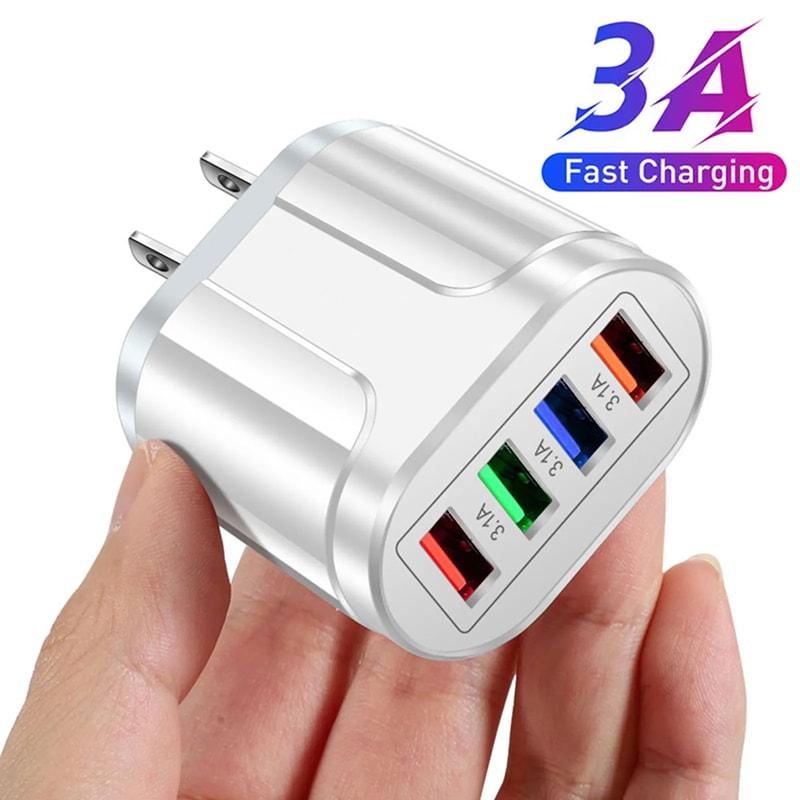 4 Port USB Wall Charger Fast Charger QC For IPhone Samsung Huawei Xiaomi Mobile Phone Adapter 0