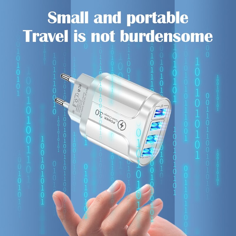 4 Port USB Wall Charger Fast Charger QC For IPhone Samsung Huawei Xiaomi Mobile Phone Adapter 5