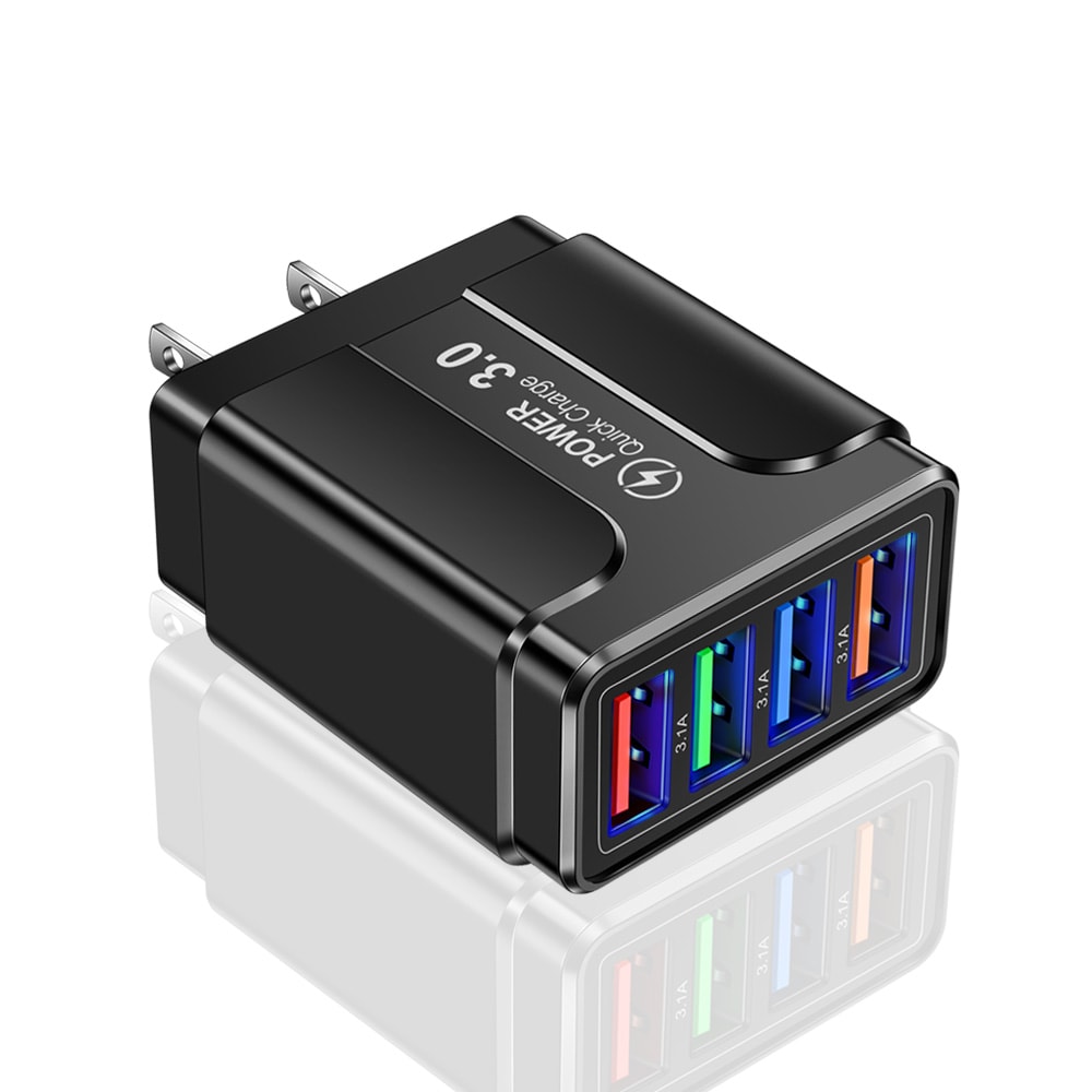 Portable Mobile Charger Fast 4 USB Charger Quick Charge 30 Wall Adapter For Xiaomi IPhone QC 30 0