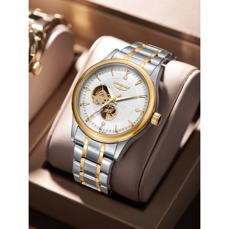 Elegant Luxury Watches For Men Waterproof Skeleton Automatic Mechanical Stainless Steel Business Gi 1