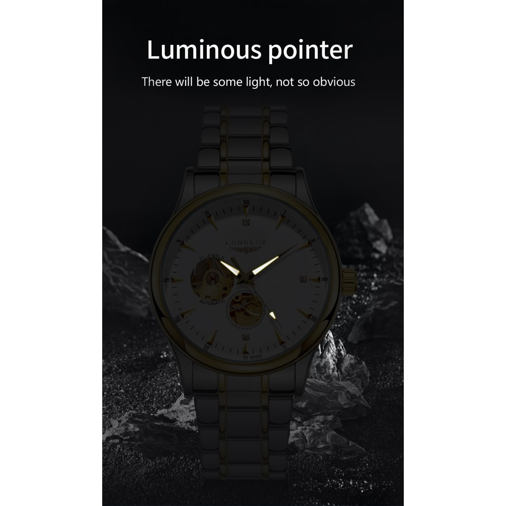 Elegant Luxury Watches For Men Waterproof Skeleton Automatic Mechanical Stainless Steel Business Gi 3