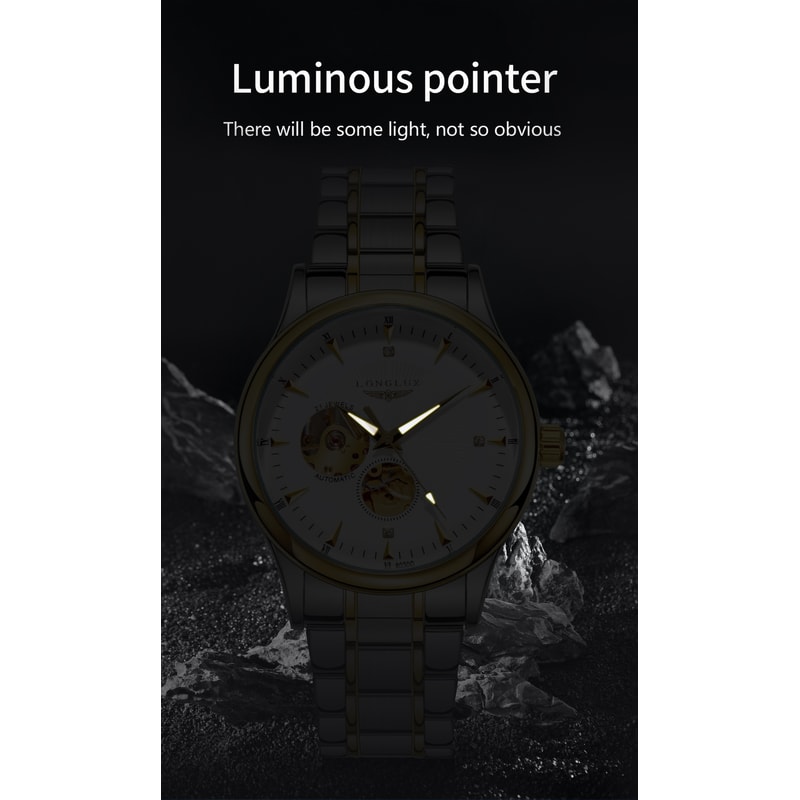 Elegant Luxury Watches For Men Waterproof Skeleton Automatic Mechanical Stainless Steel Business Gi 3