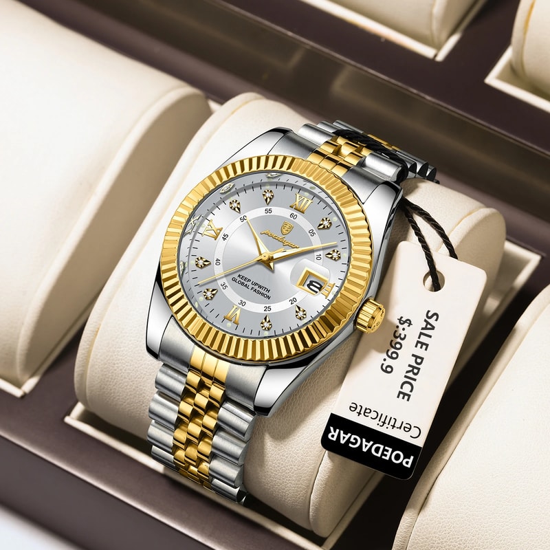 Waterproof Luxury Mens Quartz Watch Military Date Wristwatch Stainless Steel Fashion Watch 1