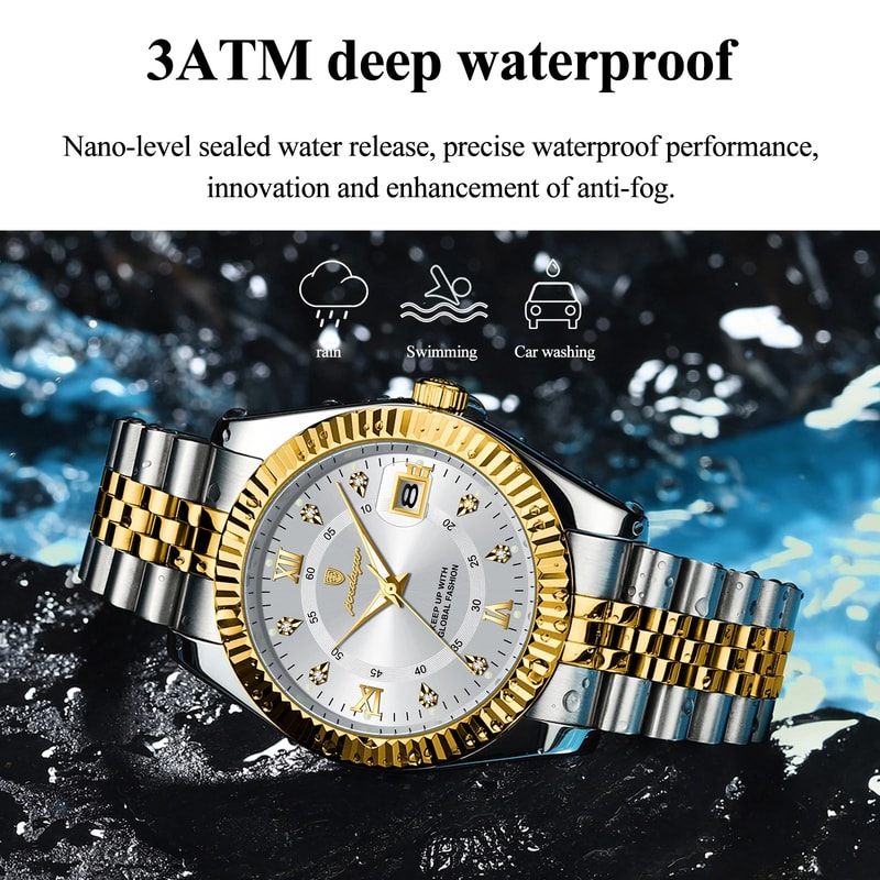 Waterproof Luxury Mens Quartz Watch Military Date Wristwatch Stainless Steel Fashion Watch 2