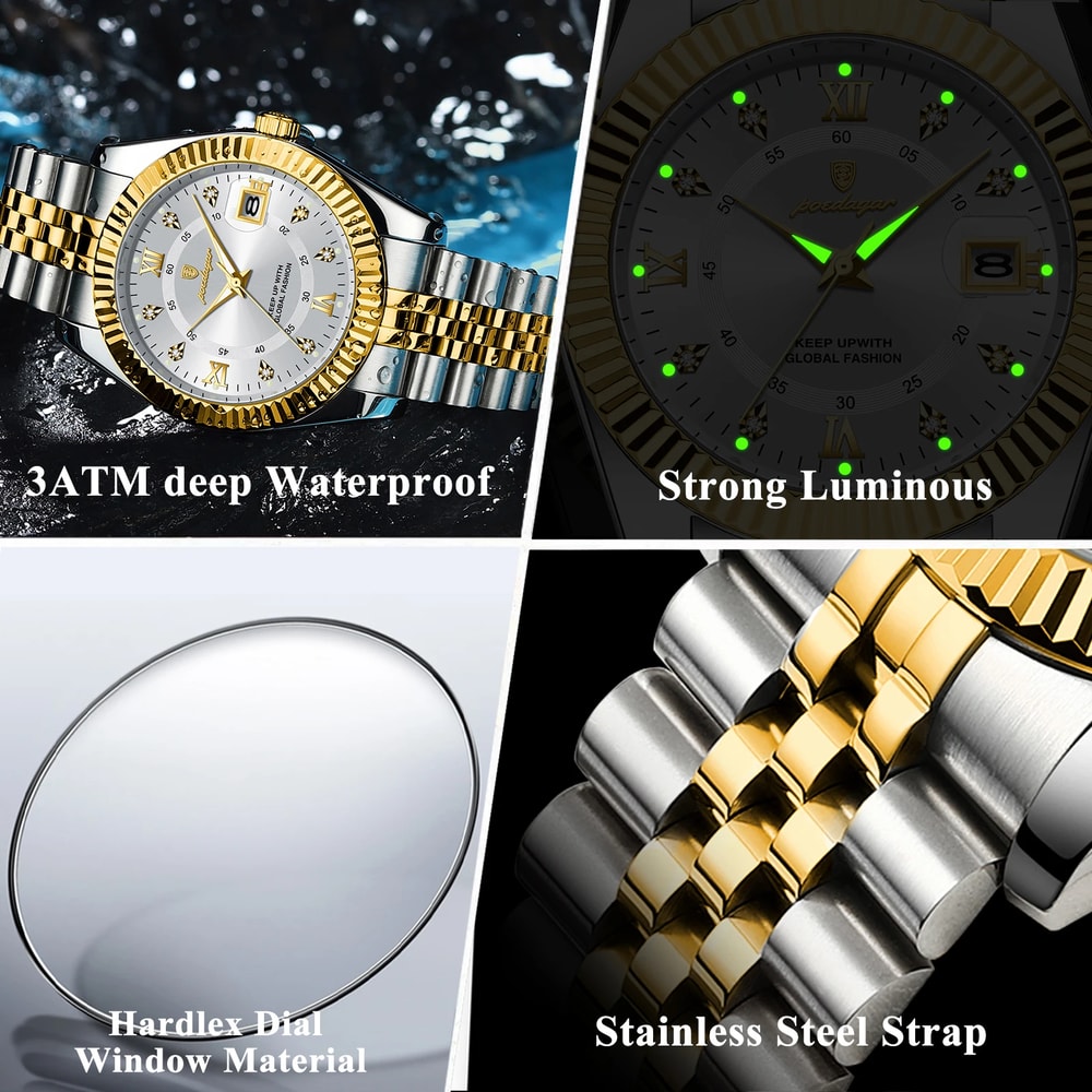 Waterproof Luxury Mens Quartz Watch Military Date Wristwatch Stainless Steel Fashion Watch 3