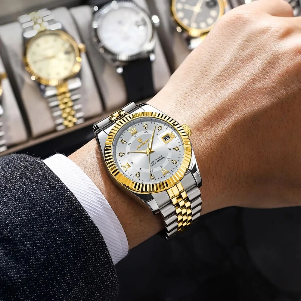 Waterproof Luxury Mens Quartz Watch Military Date Wristwatch Stainless Steel Fashion Watch 4