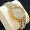 Luxury Stainless Steel Fashion Gold Watches Elegant Iced Diamond Jewelry Quartz Wristwatch For Wome 0