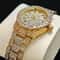 Luxury Stainless Steel Fashion Gold Watches Elegant Iced Diamond Jewelry Quartz Wristwatch For Wome 1