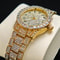 Luxury Stainless Steel Fashion Gold Watches Elegant Iced Diamond Jewelry Quartz Wristwatch For Wome 1