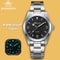Luminous Mens Quartz Watches New Analog Watch With Bubble Mirror Glass Stainless Steel Bracelet 2